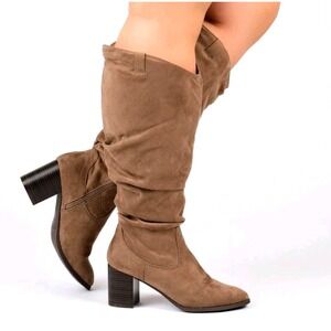 Journee Collection Women's Aneil Brown Knee-High Boots‎ 8 Medium (B,M)